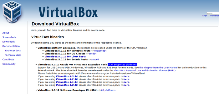 download virtual box All supported platforms